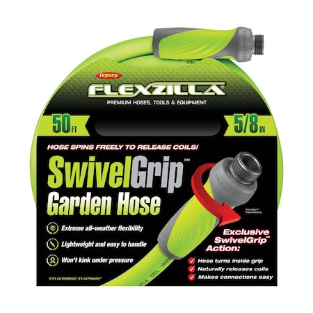 Legacy Legacy Flexzilla SwivelGrip 5/8 in. D X 50 ft. L Medium Duty Premium Grade Garden Hose HFZG550YWS